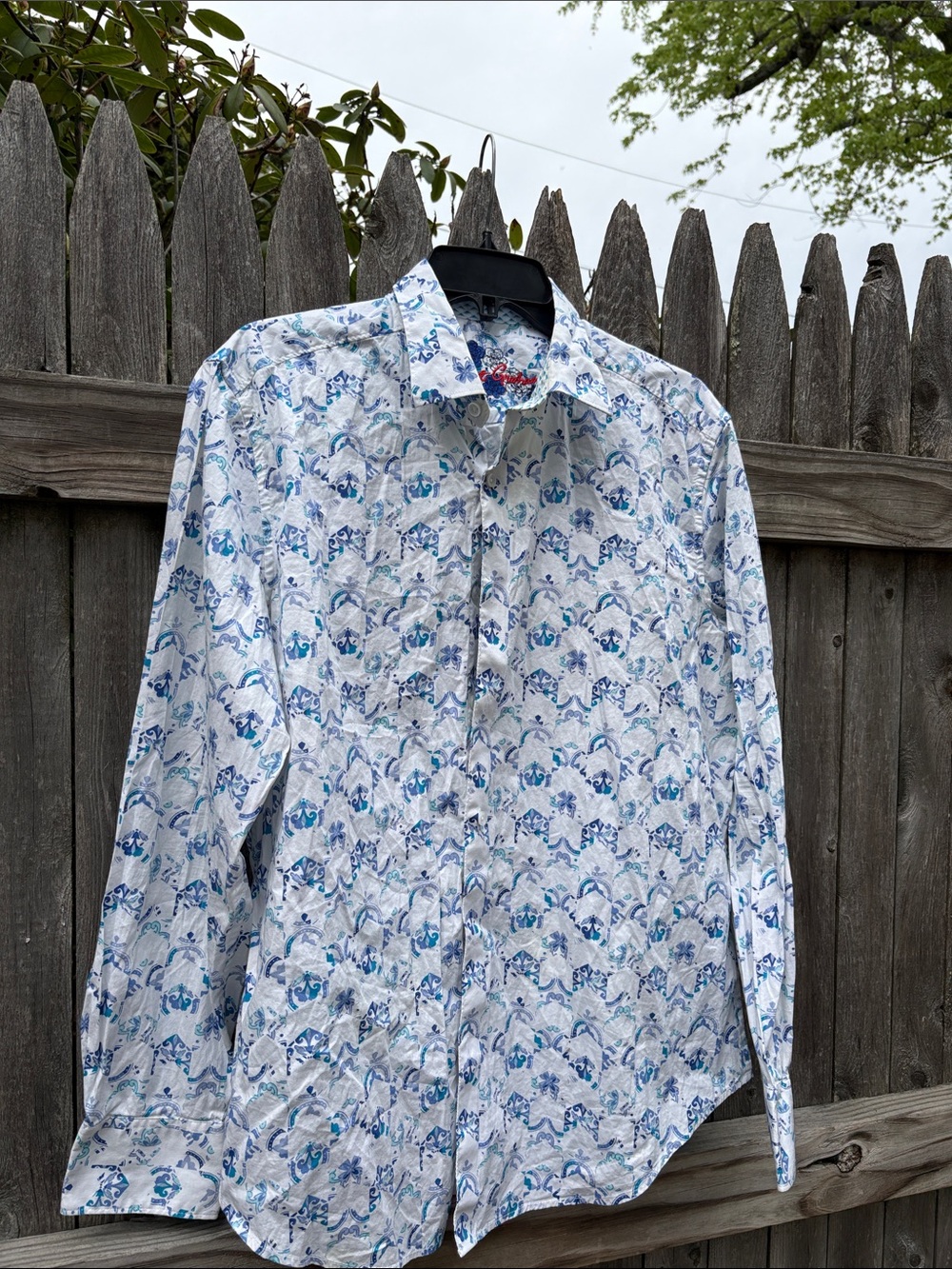Robert Graham large cotton designer dress shirt!!